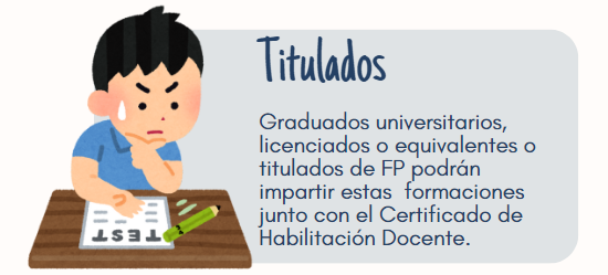 Requisitos para ser Docente en los Grados A, B y C del Sistema de Formación Profesional